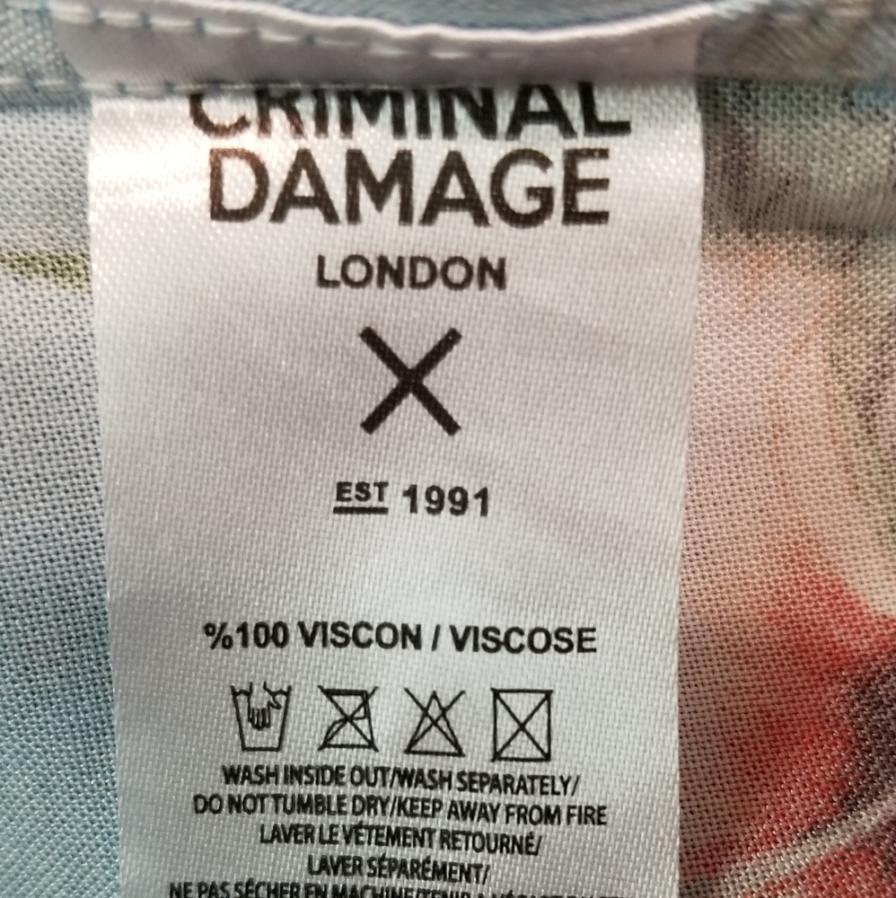 Criminal Damage Tyrell Blue Floral Shirt 🌺 - Picture 6 of 6